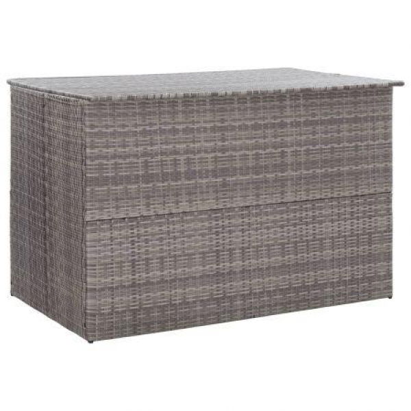 Garden Storage Box Grey 150x100x100 Cm Poly Rattan