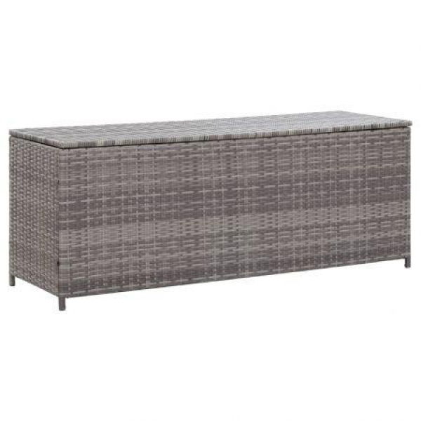 Garden Storage Box Grey 150x50x60 Cm Poly Rattan