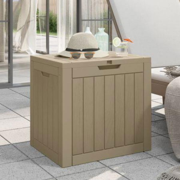 Garden Storage Box Light Brown 55.5x43x53 Cm Polypropylene.