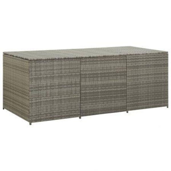 Garden Storage Box Poly Rattan 180x90x75 Cm Grey