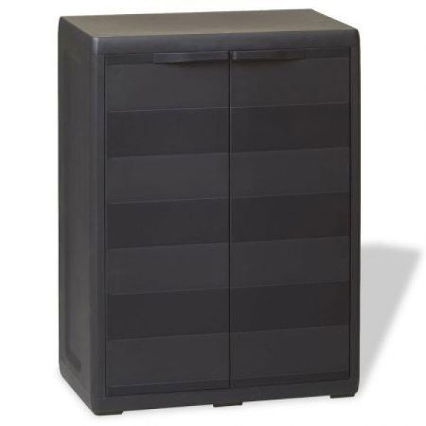 Garden Storage Cabinet With 1 Shelf Black