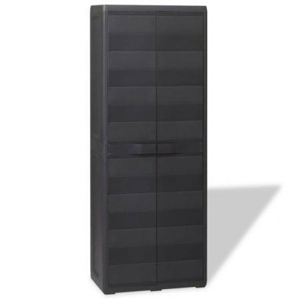 Garden Storage Cabinet With 3 Shelves Black