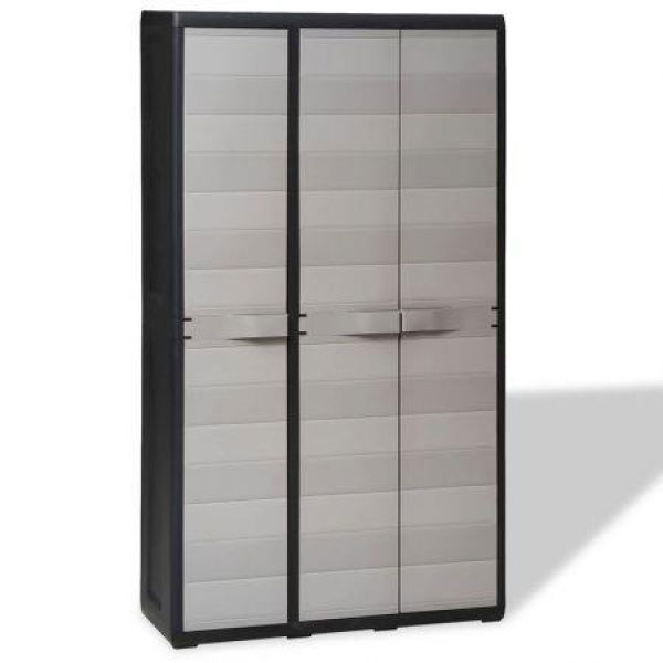 Garden Storage Cabinet With 4 Shelves Black And Grey