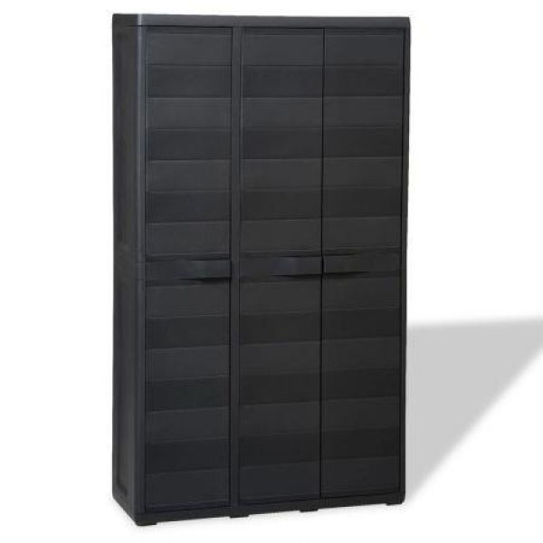 Garden Storage Cabinet With 4 Shelves Black