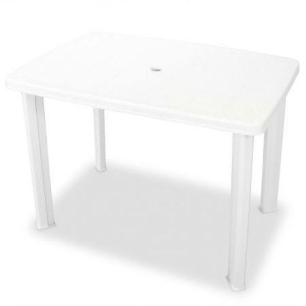 Garden Table 101x68x72 Cm Plastic White