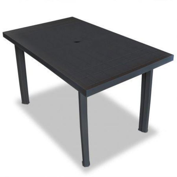 Garden Table 126x76x72 Cm Plastic Anthracite