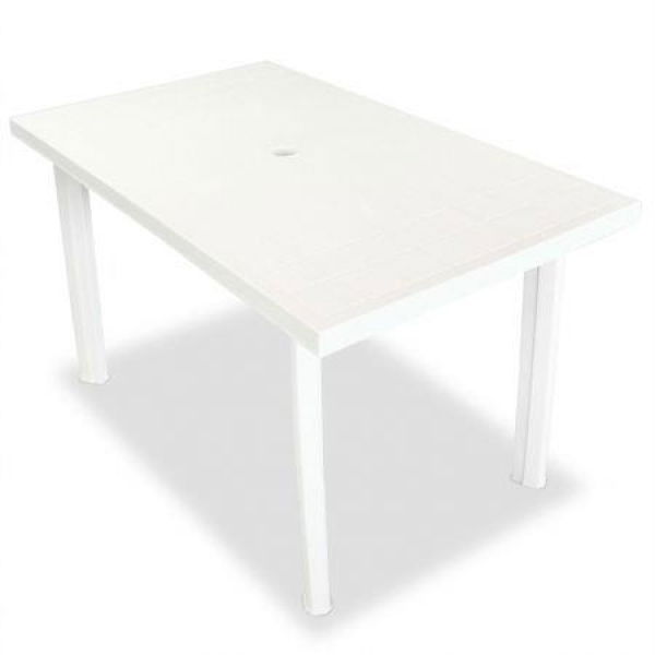 Garden Table 126x76x72 Cm Plastic White