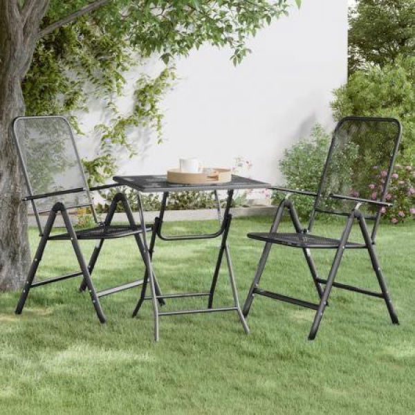 Garden Table 60x60x72 Cm Expanded Metal Mesh Anthracite