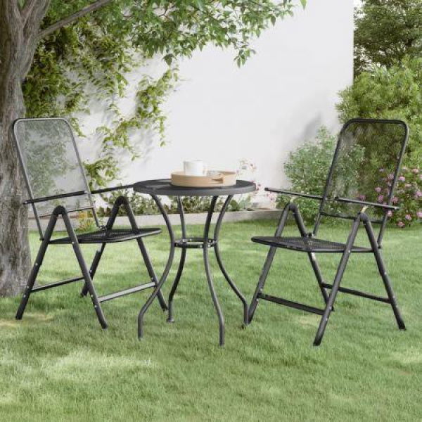 Garden Table 60x72 Cm Expanded Metal Mesh Anthracite.