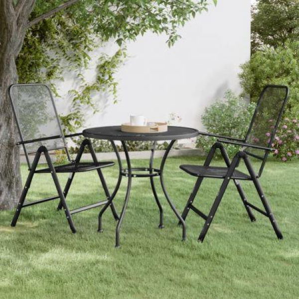 Garden Table 80x72 Cm Expanded Metal Mesh Anthracite.