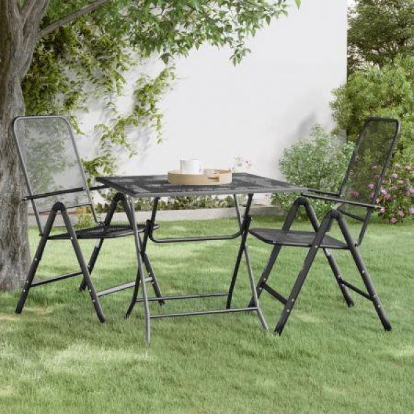 Garden Table 80x80x72 Cm Expanded Metal Mesh Anthracite