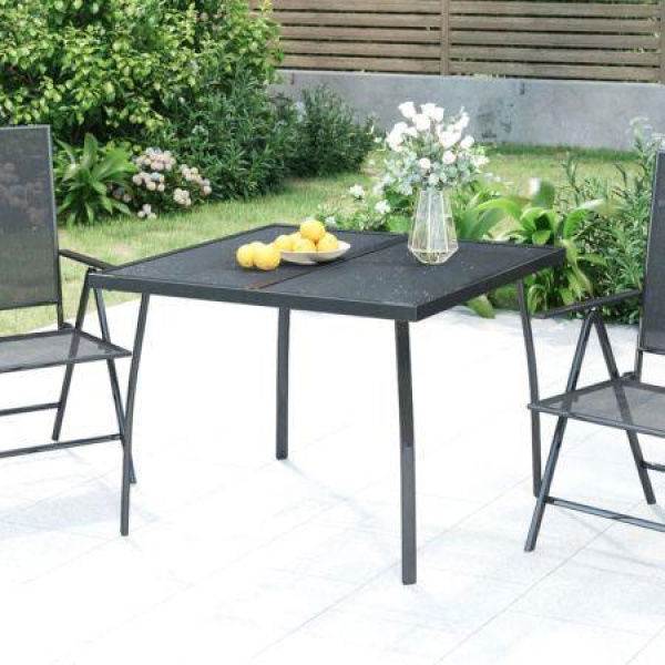 Garden Table Anthracite 100x100x72 Cm Steel Mesh