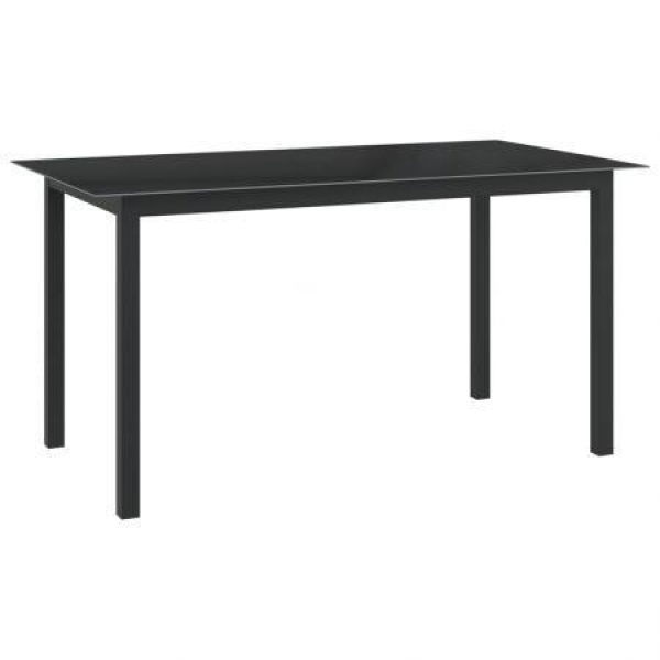 Garden Table Anthracite 150x90x74 Cm Aluminium And Glass