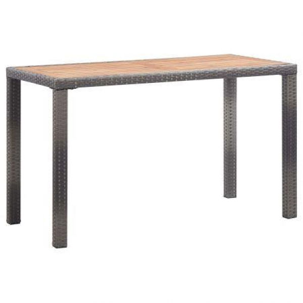 Garden Table Anthracite And Brown 123x60x74 Cm Solid Acacia Wood