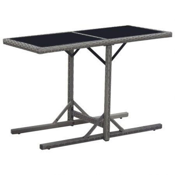 Garden Table Black 110x53x72 Cm Glass