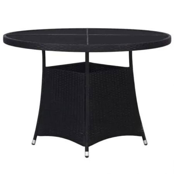 Garden Table Black Ã˜110x74 cm Poly Rattan