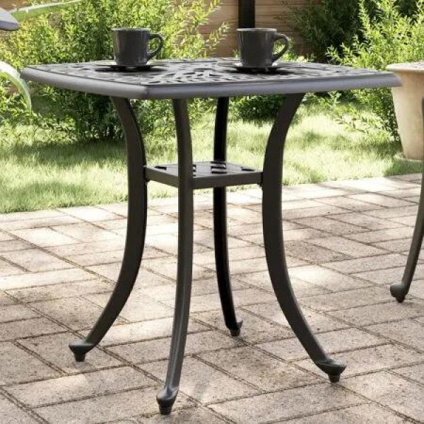 Garden Table Black 53x53x53 cm Cast Aluminium