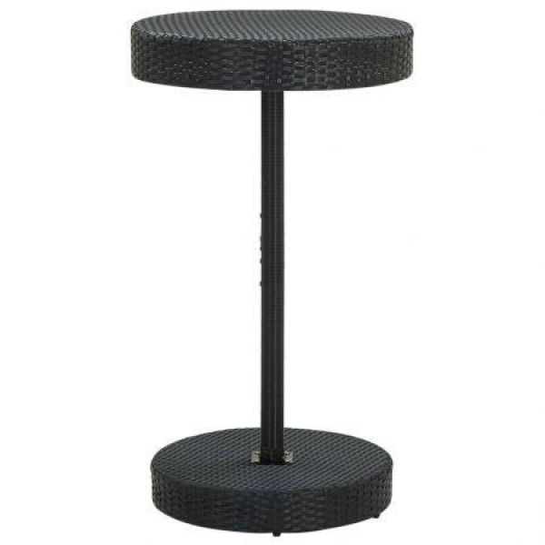 Garden Table Black 60.5x106 Cm Poly Rattan