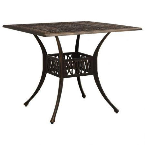 Garden Table Bronze 90x90x73 Cm Cast Aluminium