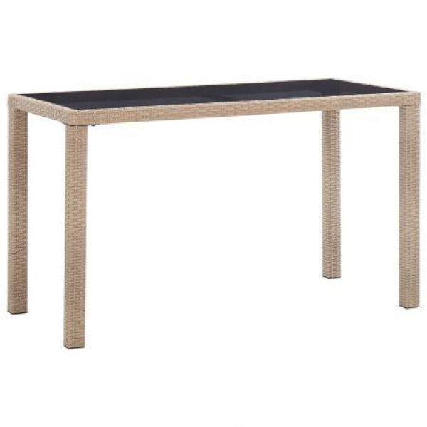 Garden Table Grey 123x60x74 Cm Poly Rattan