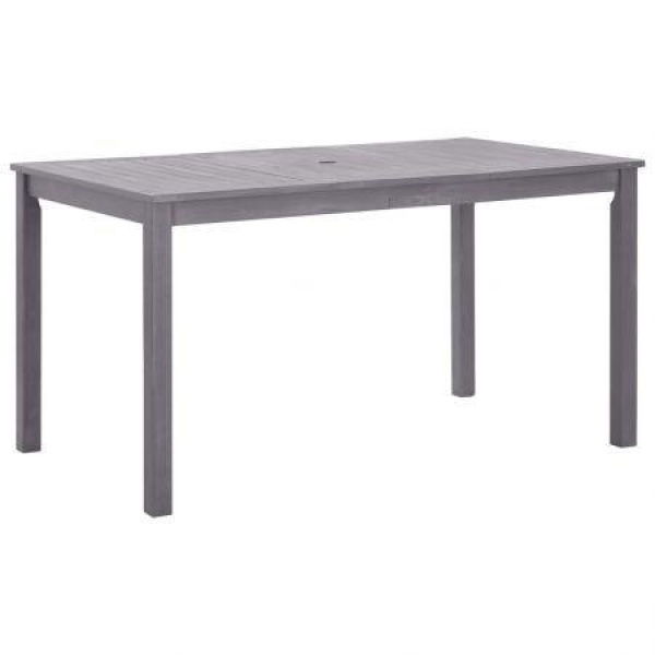 Garden Table Grey Wash 140x80x74 Cm Solid Acacia Wood