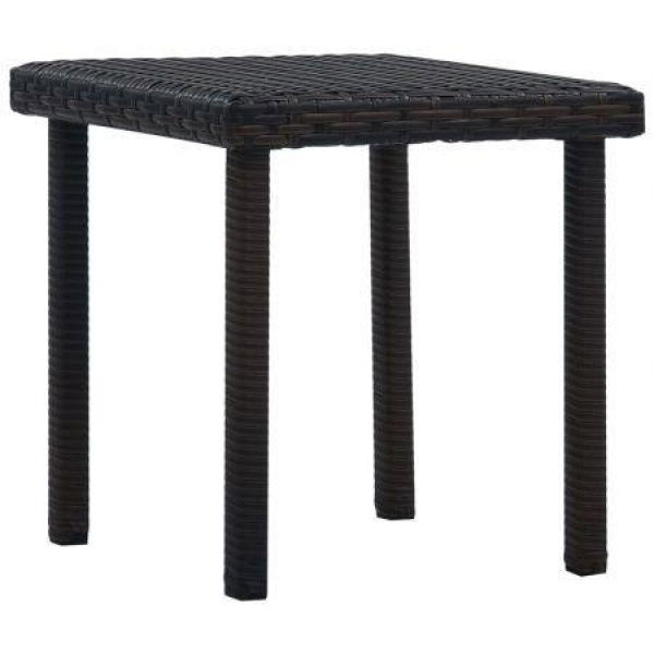 Garden Tea Table Brown 40x40x40 Cm Poly Rattan