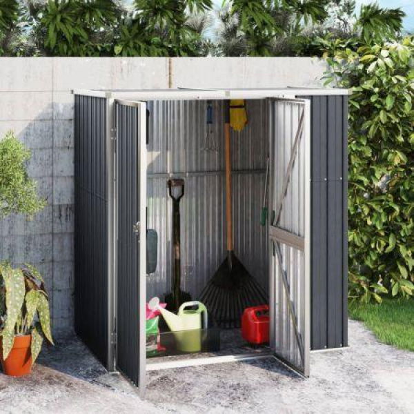 Garden Tool Shed Anthracite 161x89x161 Cm Galvanised Steel