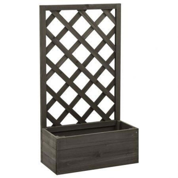 Garden Trellis Planter Grey 50x25x90 Cm Solid Firwood