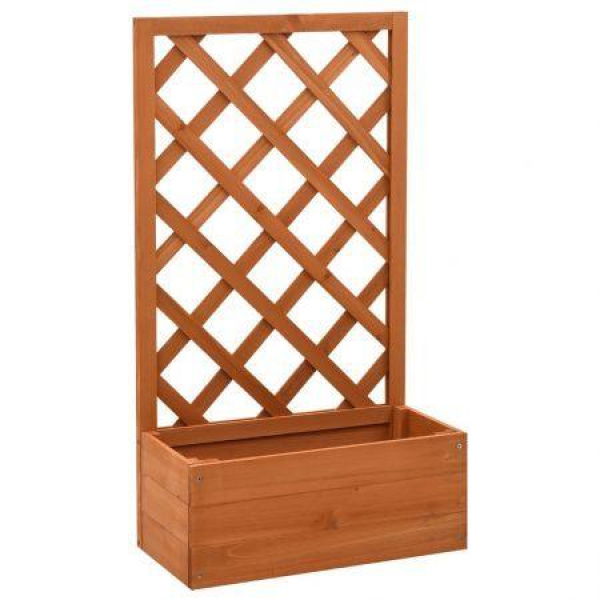 Garden Trellis Planter Orange 50x25x90 Cm Solid Firwood