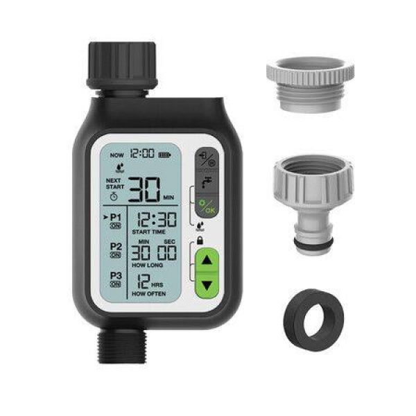 Garden Water Timer with Rain Sensor Automatic Lawn Hose Sprinkler Irrigation Controller Watering System