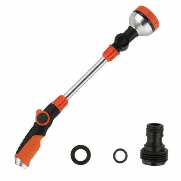 Garden Watering Wand,8 Spray Patterns And Thumb-Controlled Switch,180 Degree Rotating Long Nozzle,For Plants,Hanging Baskets And Shrubs,Bathroom