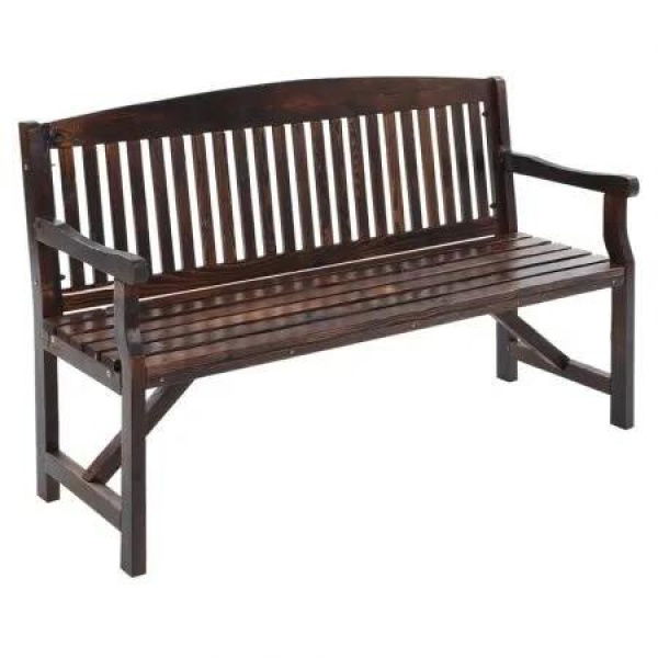 Gardeon 5FT Outdoor Garden Bench Wooden 3 Seat Chair Patio Furniture Charcoal