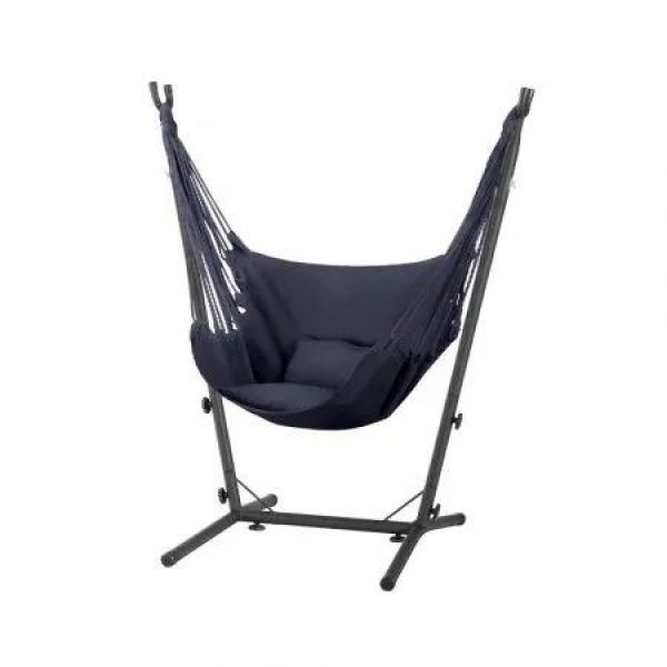Gardeon Hammock Chair Outdoor Camping Hanging with Stand Grey