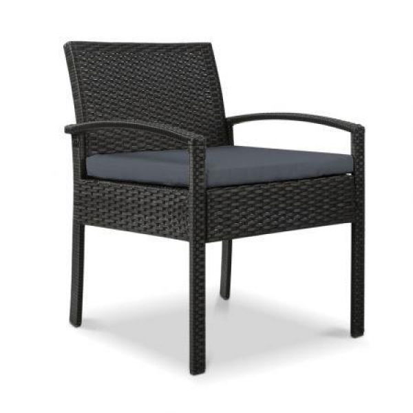 Gardeon Outdoor Dining Chairs Patio Furniture Rattan Lounge Chair Cushion Felix