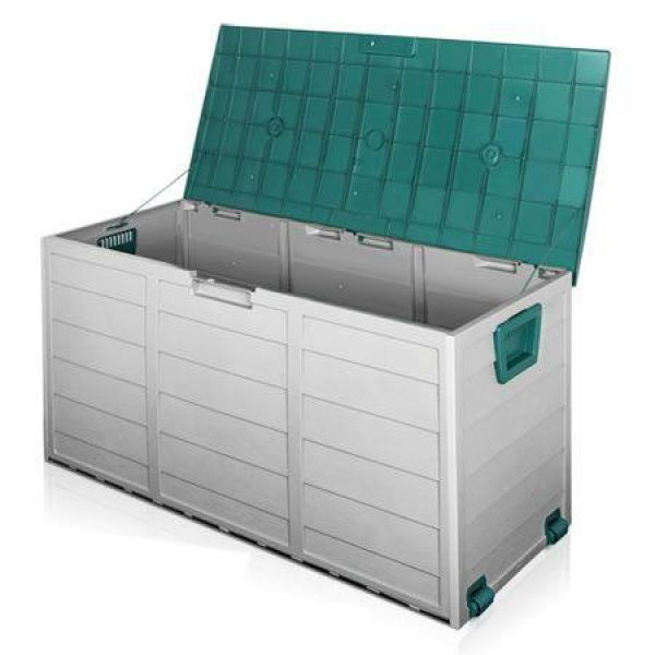 Gardeon Outdoor Storage Box 290L Lockable Organiser Garden Deck Shed Tool Green