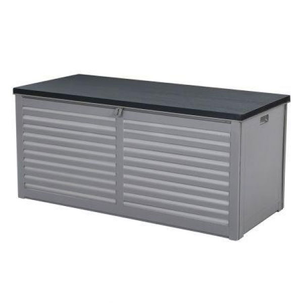 Gardeon Outdoor Storage Box 490L Container Lockable Garden Bench Tools Toy Shed Black