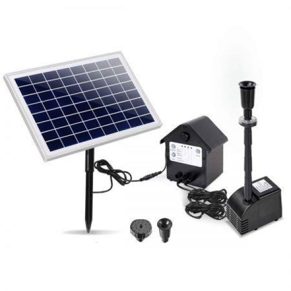 Gardeon Solar Pond Pump Submersible Water Fountain with Battery Kit LED Lights 6.6FT