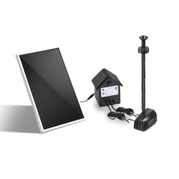 Gardeon Solar Pond Pump with Battery Kit LED Lights 4FT