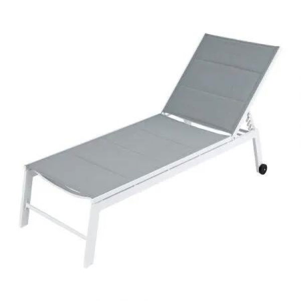 Gardeon Sun Lounger Chaise Lounge Wheels Patio Furniture Outdoor Setting White