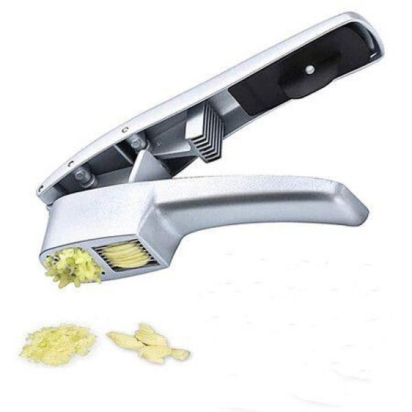 Garlic Press 2 In 1 Garlic Mincer And Garlic Slicer With Garlic Cleaner Brush And Silicone Roller Peeler Set