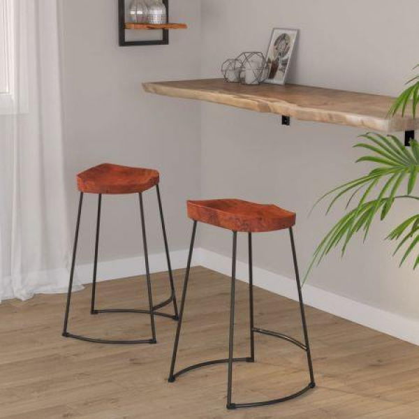 Gavin Bar Stools 2 Pcs 45x40x63 Cm Solid Wood Mango