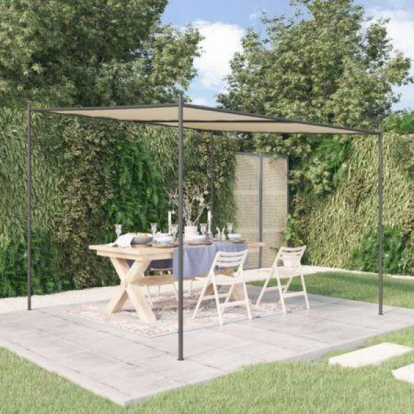 Gazebo Beige 3x3 m 180 g/mÂ² Fabric and Steel