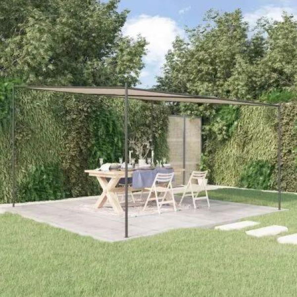 Gazebo Beige 4x4 m 180 g/mÂ² Fabric and Steel