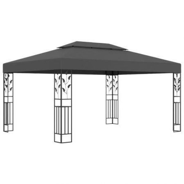 Gazebo With Double Roof 3x4m Anthracite