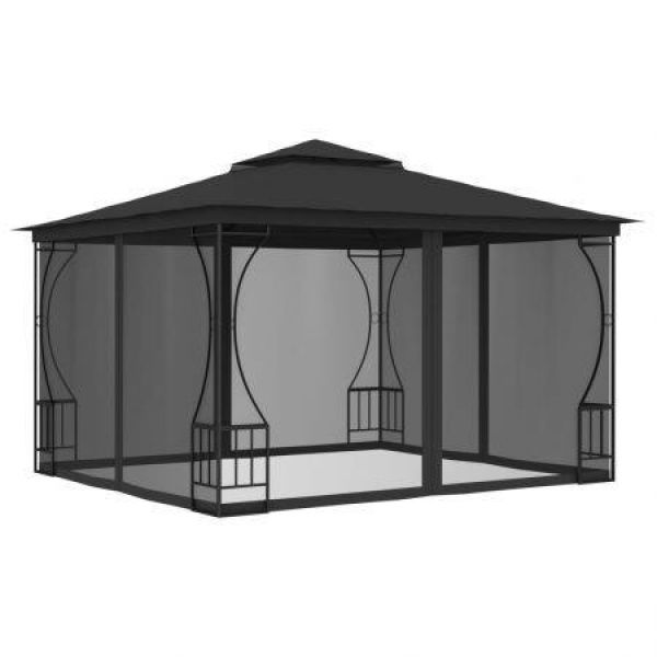 Gazebo With Nets 300x300x265 Cm Anthracite