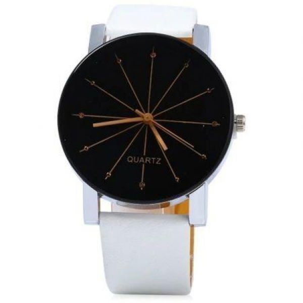 GENEVA Men Fashion Simple Ray Belt Quartz Wrist Watch