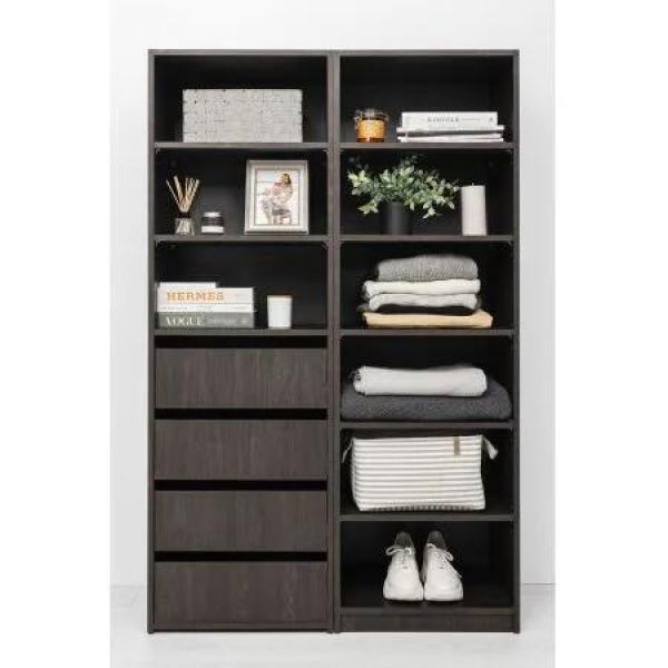 GENEVA THREE SHELF/FOUR DRAWER BUILT IN WARDROBE - CLASSIC - NORDIC ASH