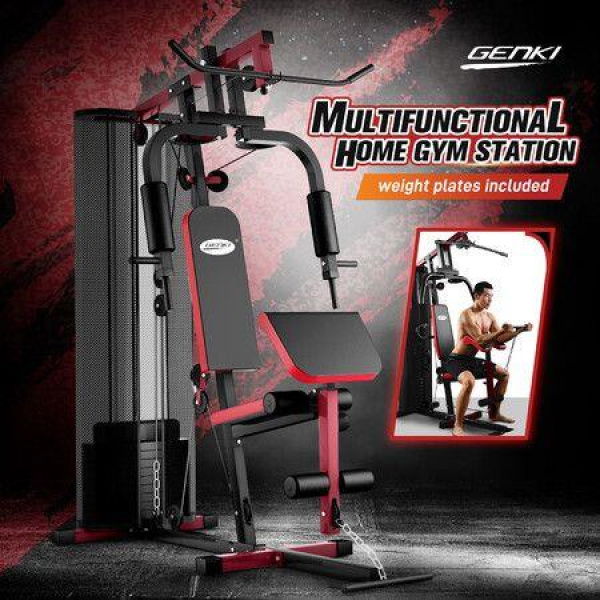 Genki Multi Function Weight Station Home Gym Equipment Exercise Workout Fitness Machine