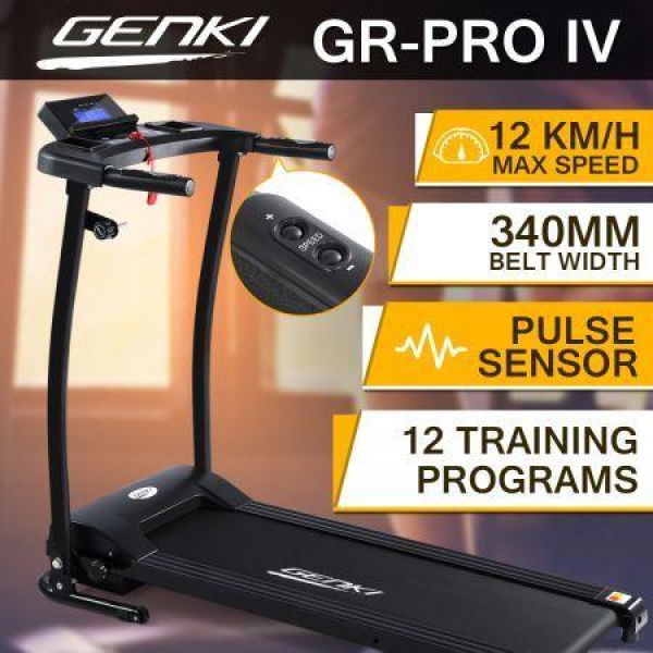 Genki Treadmill Folding Fitness Exercise Machine Gym Equipment w/340mm Belt