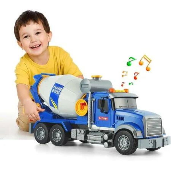 Giant Cement Mixer Toy Truck: Light-Up, Sounding Construction Vehicle for Kids